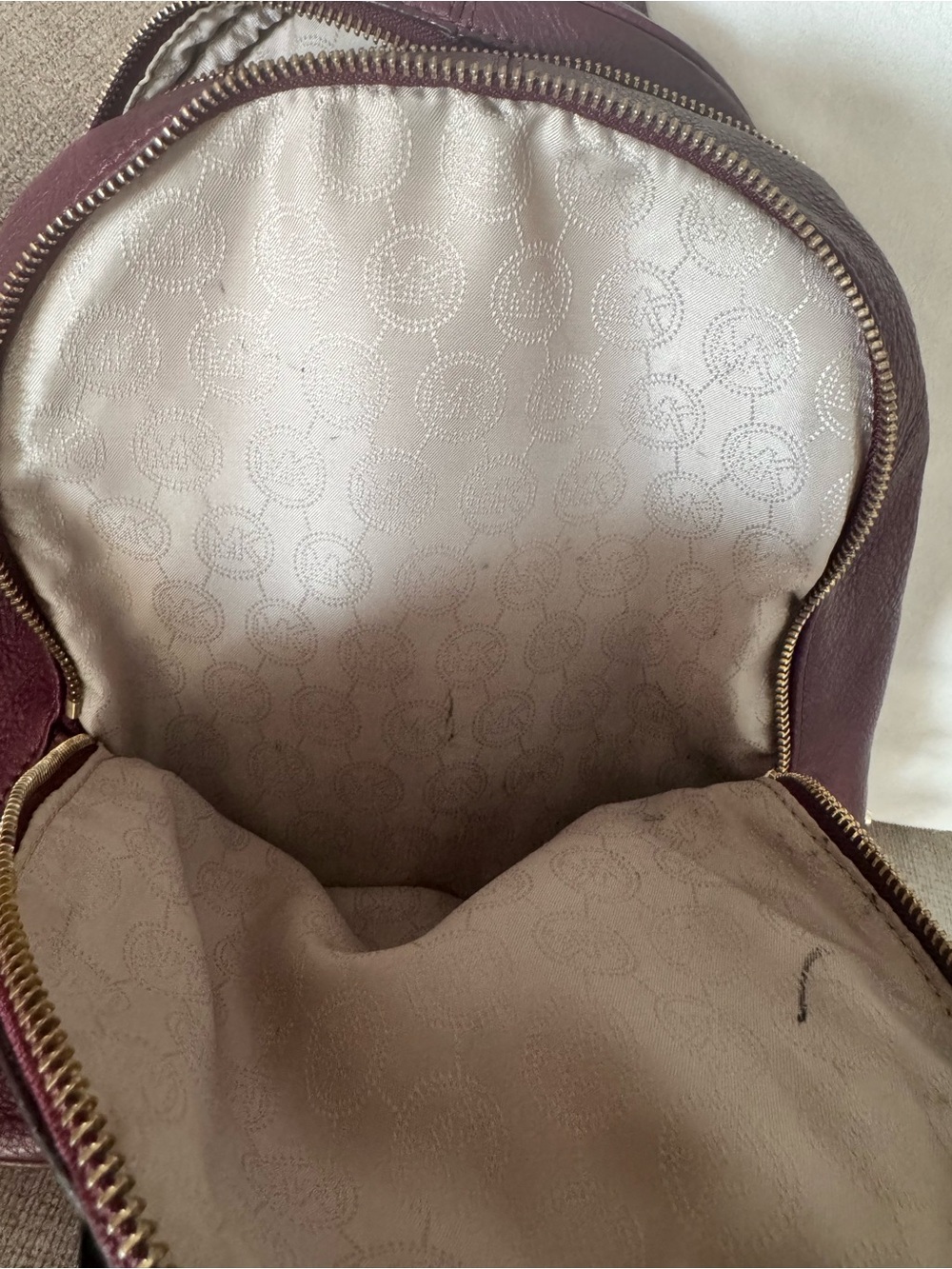 MICHAEL KORS Plum Leather Medium Backpack - Picture 9 of 10